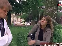 German normal girl at public pick up